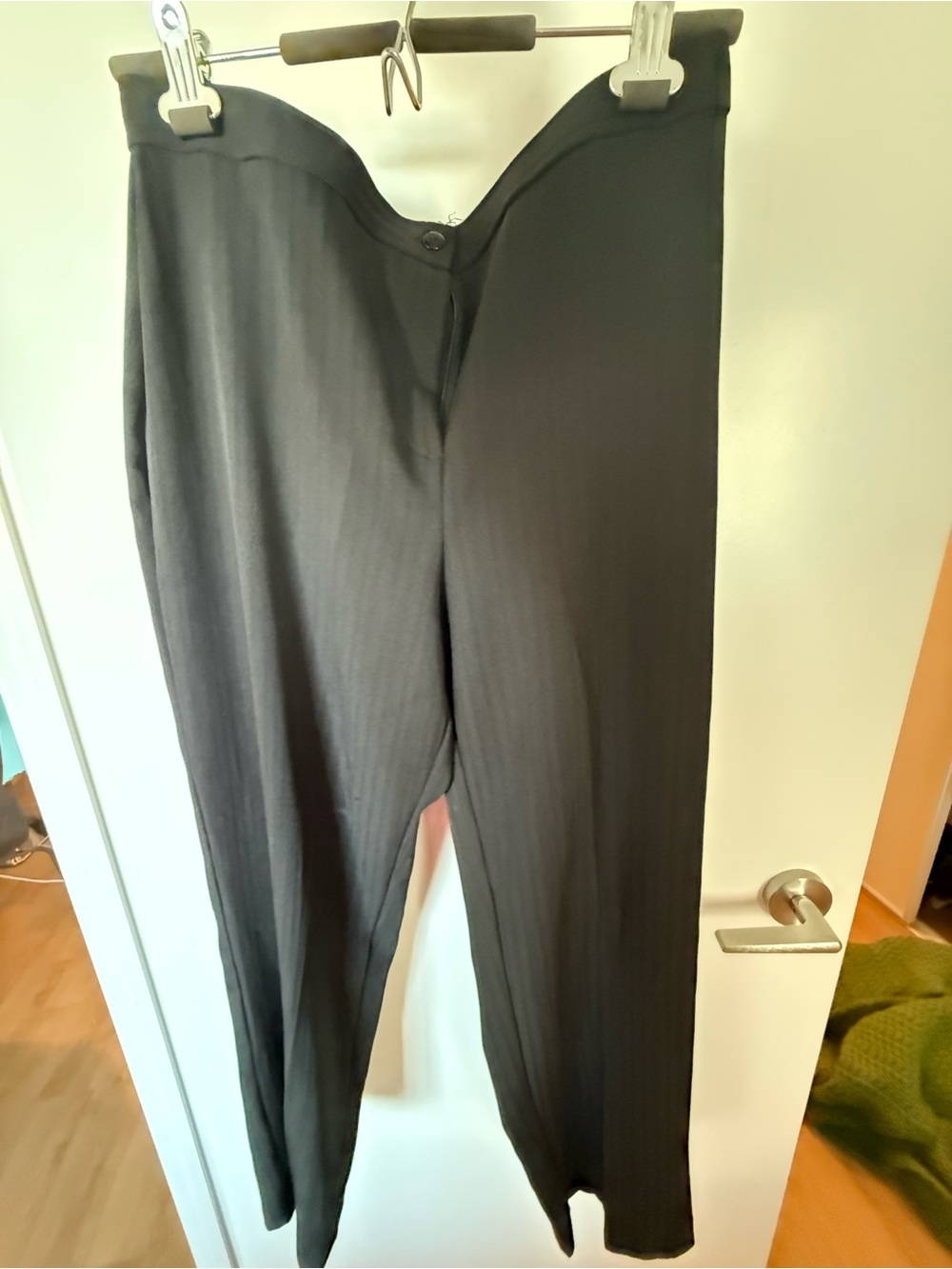 Black Straight-Leg Dress Pants